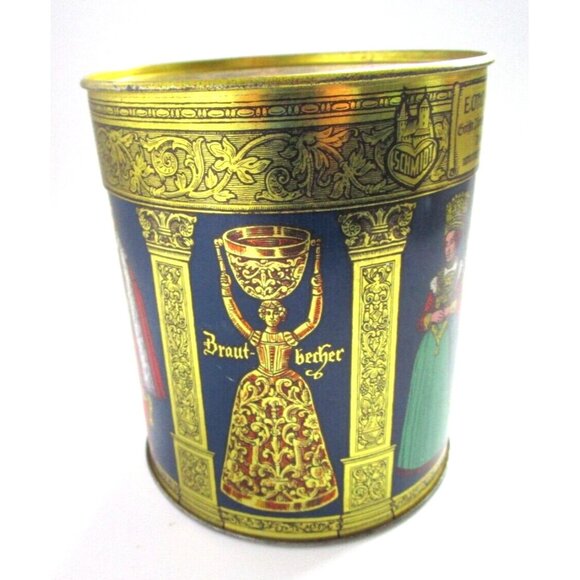 VTG E.Otto Schmidt Nurnberg Round Biscuit Tin Lebkuchen Und Honig Germany -Empty - Picture 9 of 13
